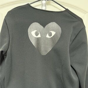 Comme des Garcons Gray Heart Eye Crewneck Sweater